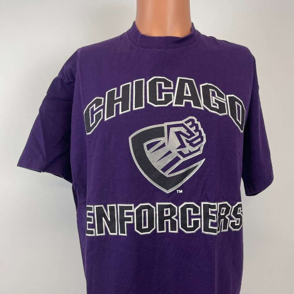Chicago Enforcers Logo T Shirt Vtg Y2K XFL Football Size XL